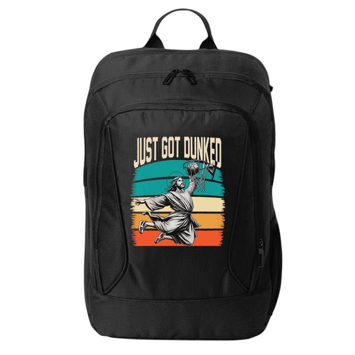 Just Got Dunked Jesus Dunking Baptism Playing Basketball City Backpack