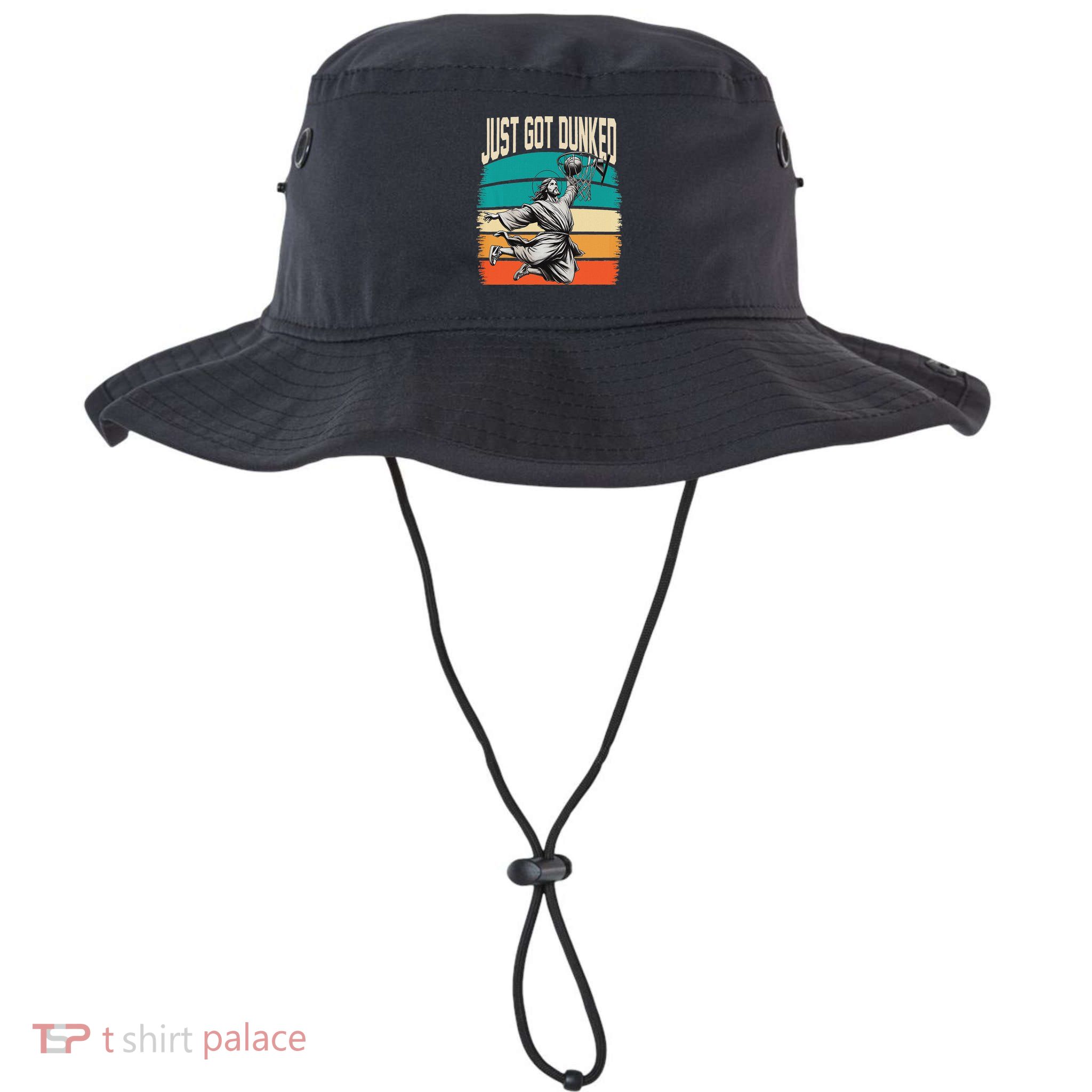 Just Got Dunked Jesus Dunking Baptism Playing Basketball Bucket Hat