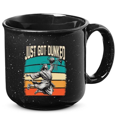 Just Got Dunked Jesus Dunking Baptism Playing Basketball 15oz Campfire Ceramic Mug