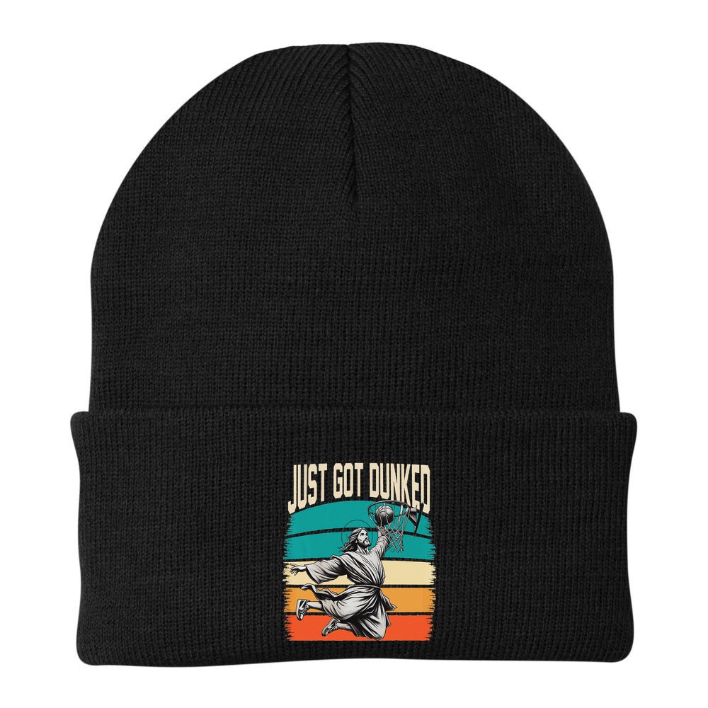 Just Got Dunked Jesus Dunking Baptism Playing Basketball Beanie