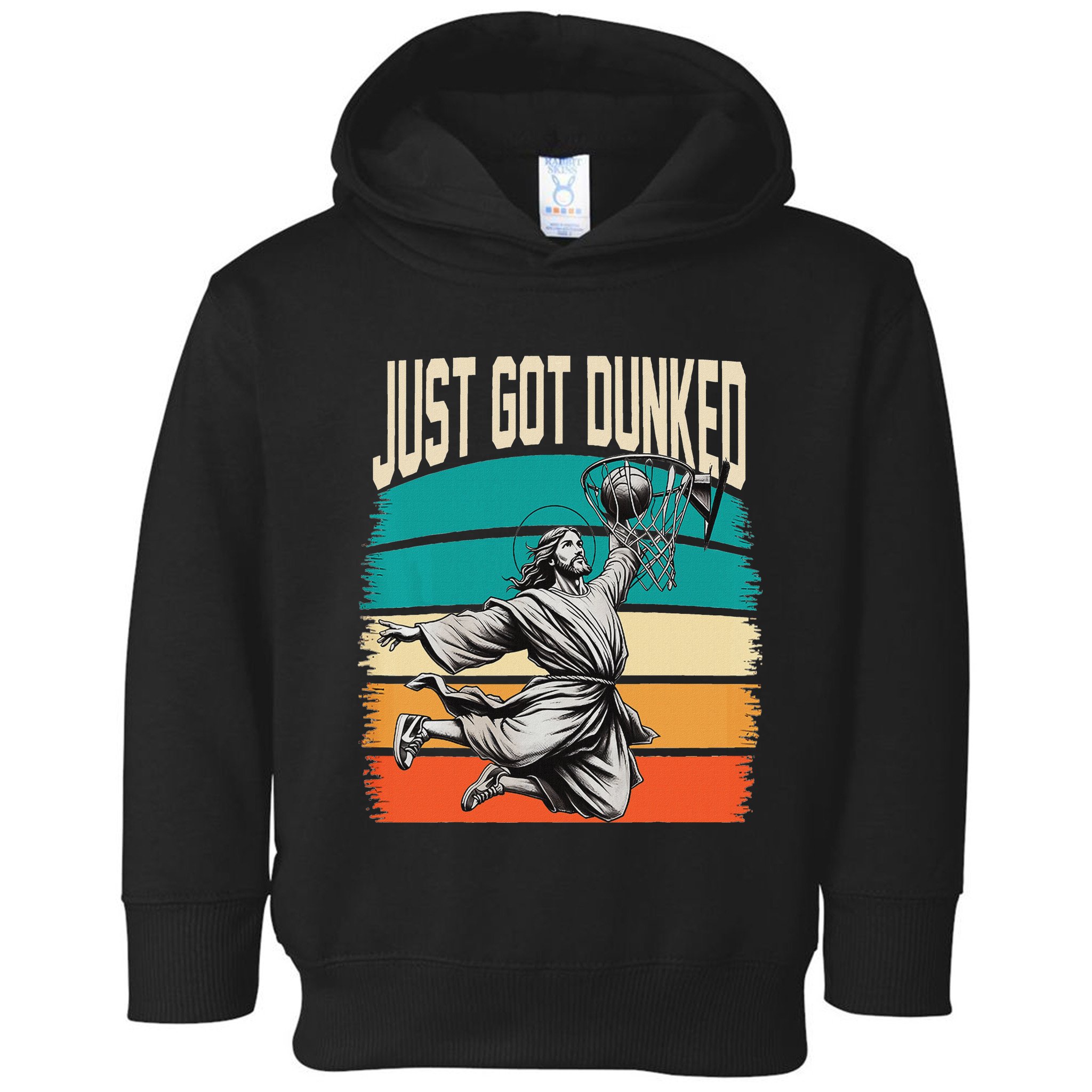 Just Got Dunked Jesus Dunking Baptism Playing Basketball Toddler Hoodie
