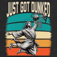 Just Got Dunked Jesus Dunking Baptism Playing Basketball Golf Towel