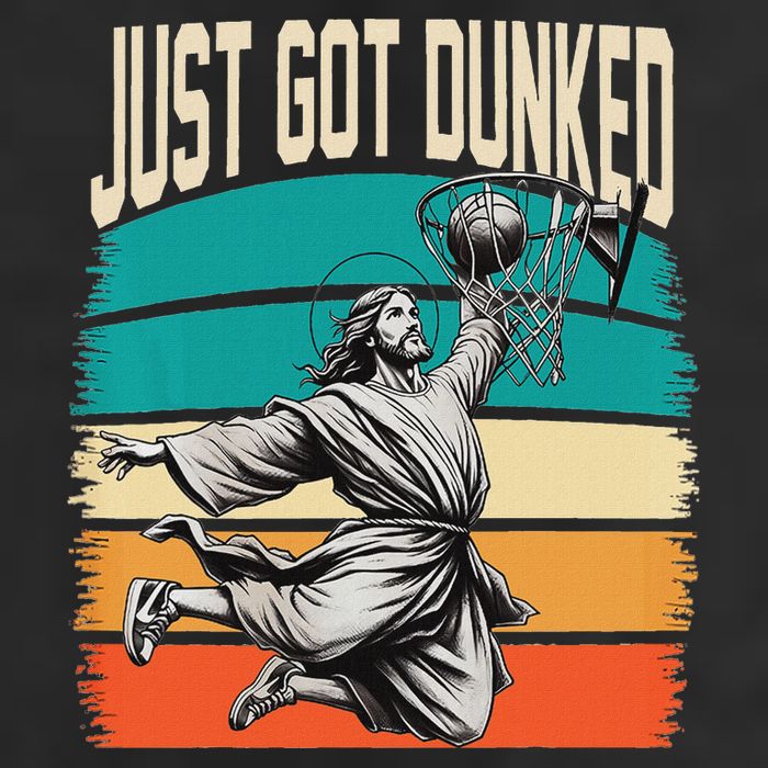 Just Got Dunked Jesus Dunking Baptism Playing Basketball Golf Towel