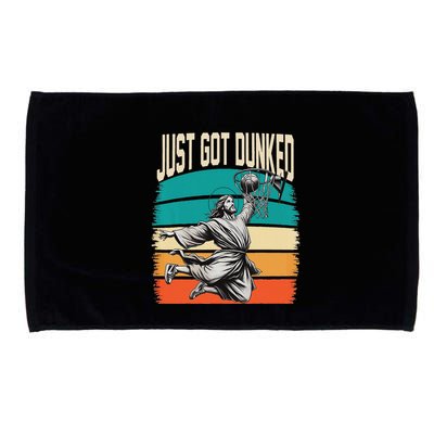 Just Got Dunked Jesus Dunking Baptism Playing Basketball Microfiber Hand Towel