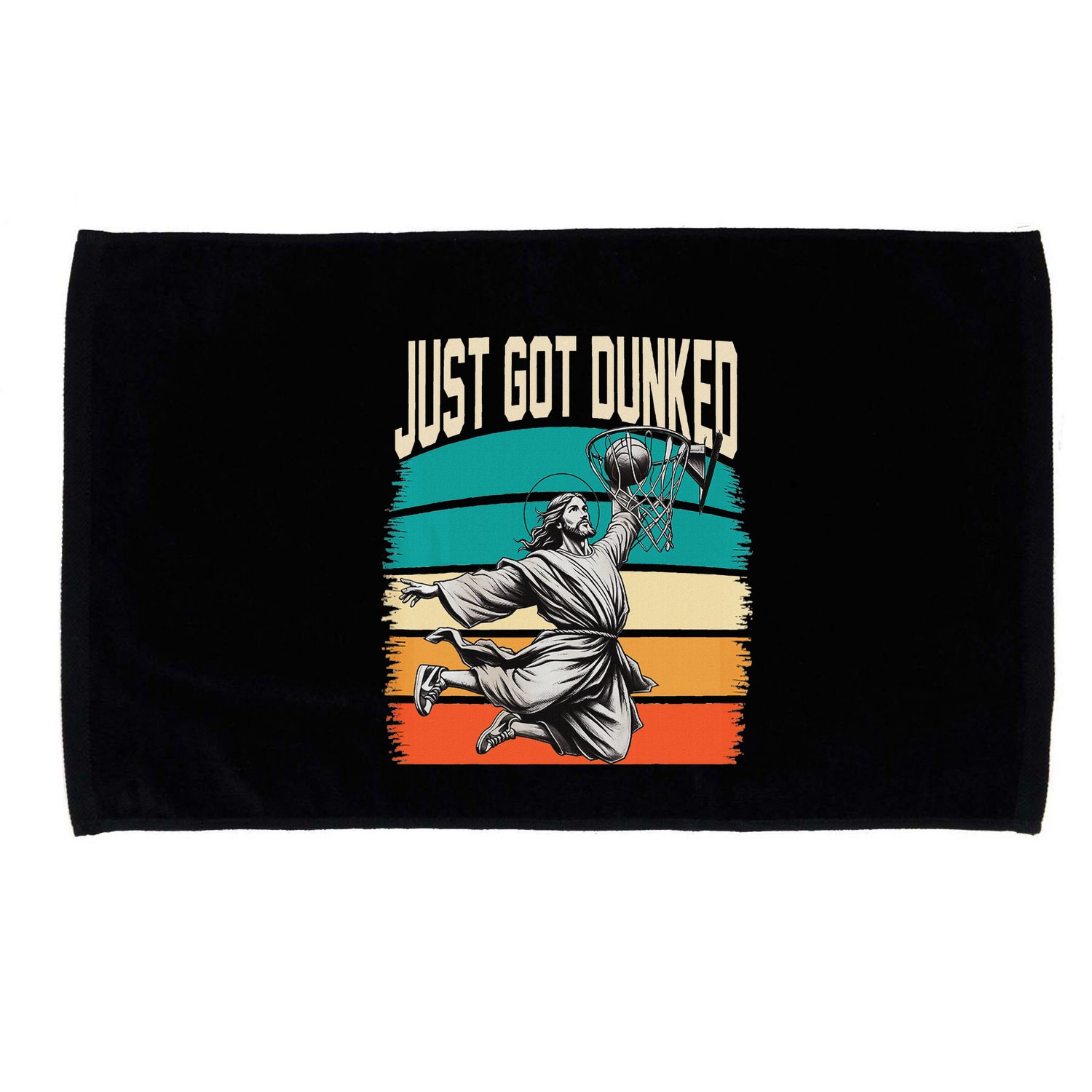 Just Got Dunked Jesus Dunking Baptism Playing Basketball Microfiber Hand Towel