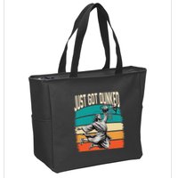 Just Got Dunked Jesus Dunking Baptism Playing Basketball Zip Tote Bag