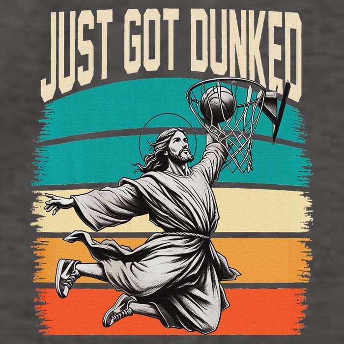Just Got Dunked Jesus Dunking Baptism Playing Basketball Vector Backpack