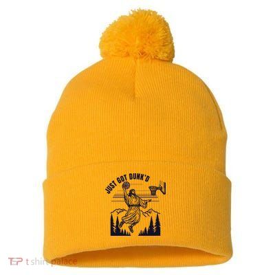 Just Got Dunked Funny Baptism Pom Pom 12in Knit Beanie