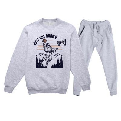 Just Got Dunked Funny Baptism Premium Crewneck Sweatsuit Set