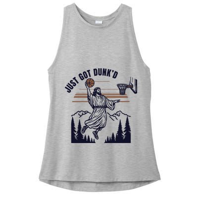 Just Got Dunked Funny Baptism Ladies PosiCharge Tri-Blend Wicking Tank