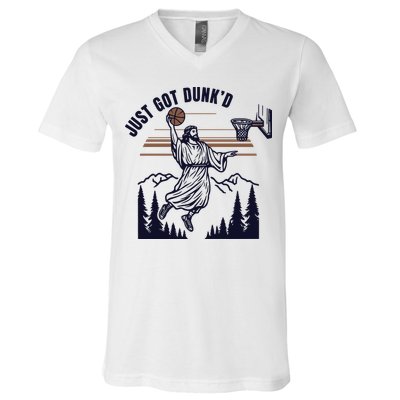 Just Got Dunked Funny Baptism V-Neck T-Shirt