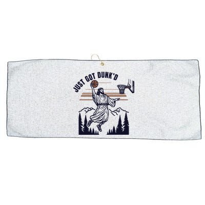 Just Got Dunked Funny Baptism Large Microfiber Waffle Golf Towel