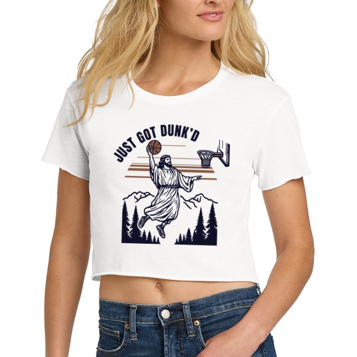 Just Got Dunked Funny Baptism Women's Crop Top Tee