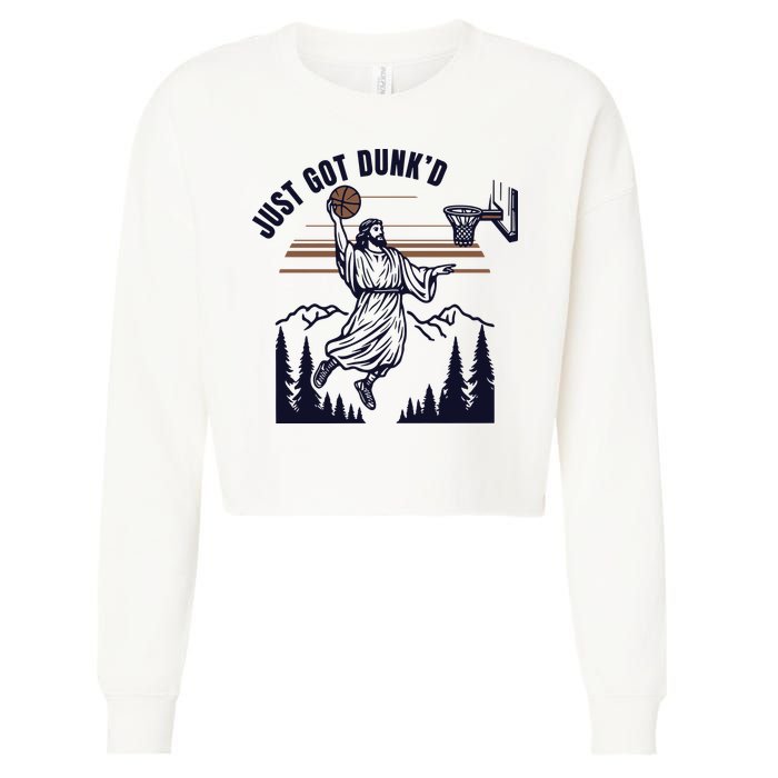 Just Got Dunked Funny Baptism Cropped Pullover Crew
