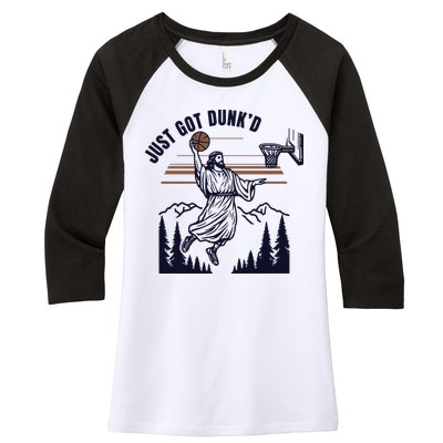 Just Got Dunked Funny Baptism Women's Tri-Blend 3/4-Sleeve Raglan Shirt