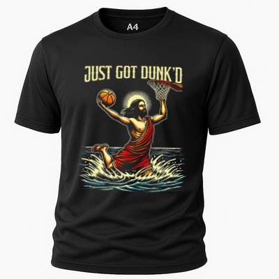 Just Got Dunked Jesus Dunking Baptism Playing Basketball Performance Shirt