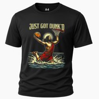 Just Got Dunked Jesus Dunking Baptism Playing Basketball Cooling Performance Crew T-Shirt