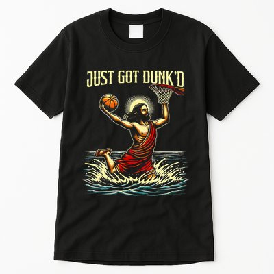 Just Got Dunked Jesus Dunking Baptism Playing Basketball Tall T-Shirt