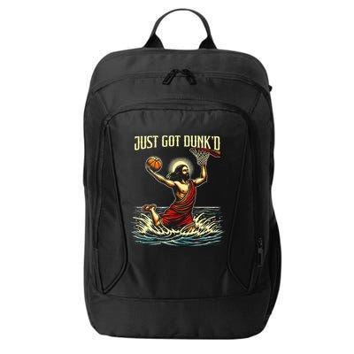 Just Got Dunked Jesus Dunking Baptism Playing Basketball City Backpack