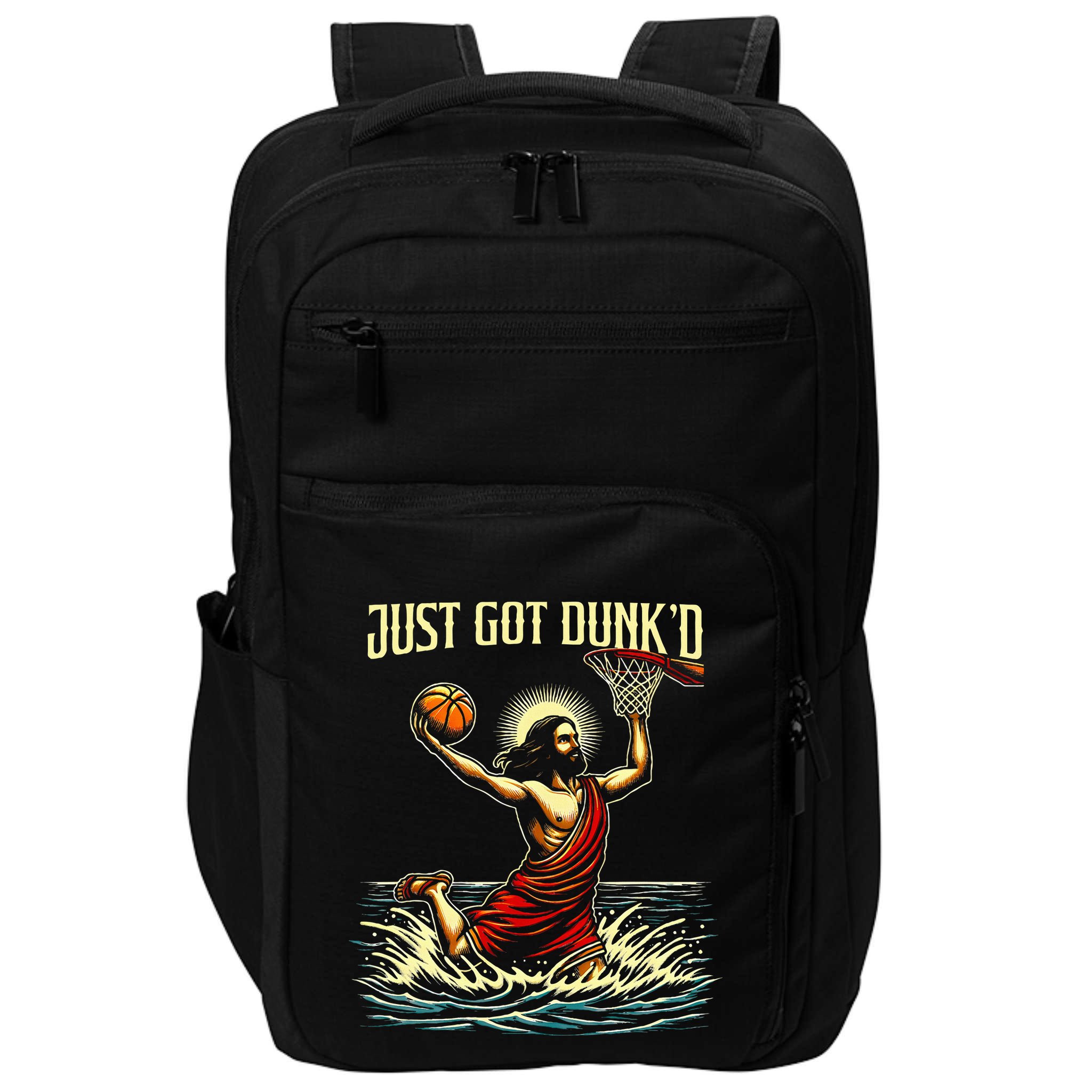 Just Got Dunked Jesus Dunking Baptism Playing Basketball Impact Tech Backpack