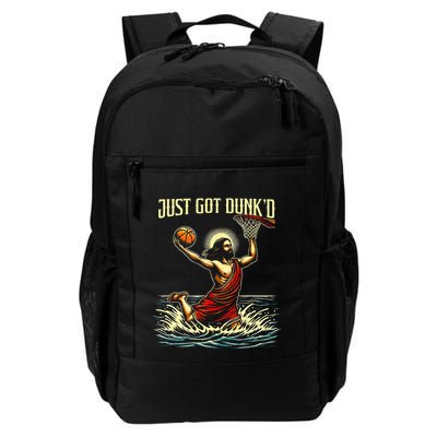 Just Got Dunked Jesus Dunking Baptism Playing Basketball Backpack
