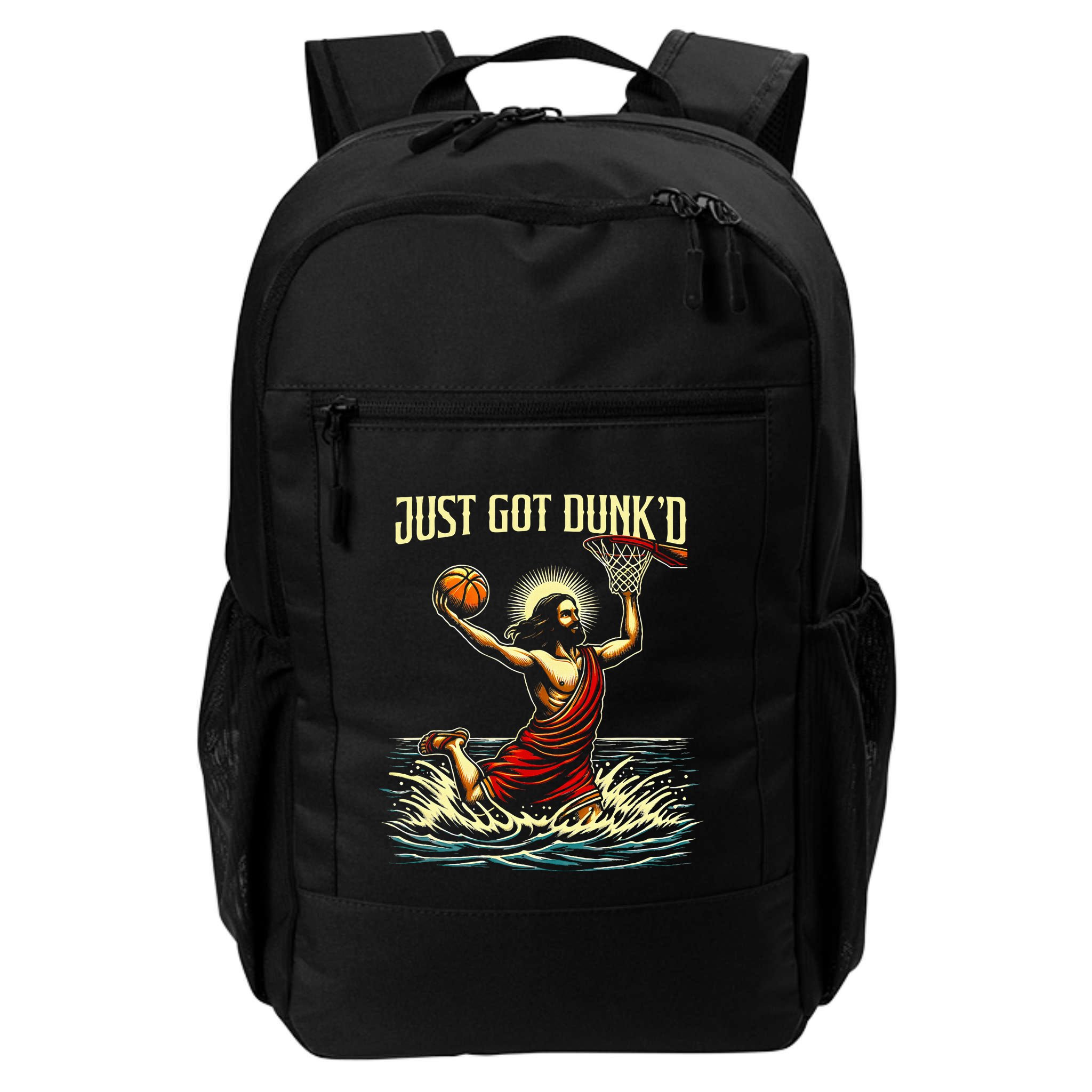 Just Got Dunked Jesus Dunking Baptism Playing Basketball Backpack