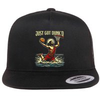 Just Got Dunked Jesus Dunking Baptism Playing Basketball Flat Bill Trucker Hat