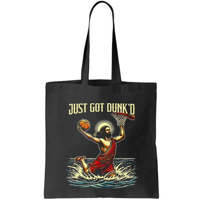 Just Got Dunked Jesus Dunking Baptism Playing Basketball Bag