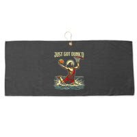 Just Got Dunked Jesus Dunking Baptism Playing Basketball Large Microfiber Waffle Golf Towel