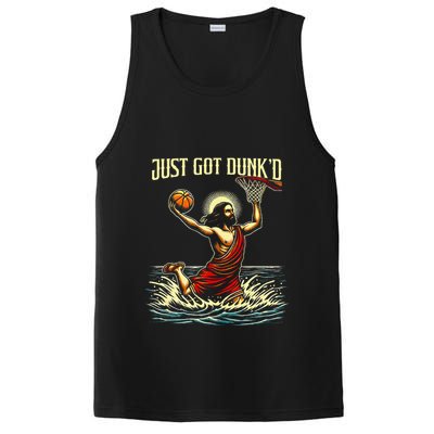Just Got Dunked Jesus Dunking Baptism Playing Basketball PosiCharge Competitor Tank