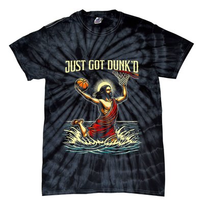 Just Got Dunked Jesus Dunking Baptism Playing Basketball Tie-Dye T-Shirt