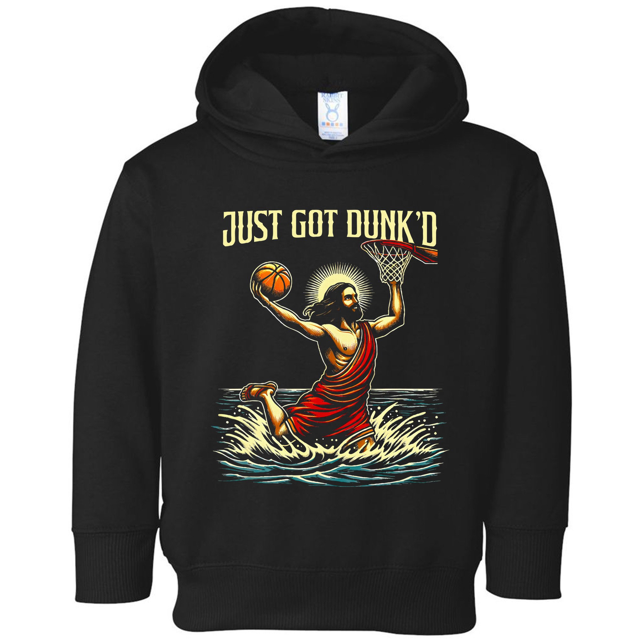 Just Got Dunked Jesus Dunking Baptism Playing Basketball Toddler Hoodie