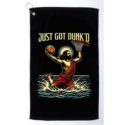 Just Got Dunked Jesus Dunking Baptism Playing Basketball Golf Towel