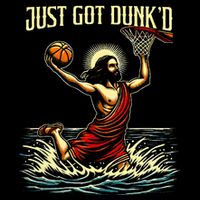 Just Got Dunked Jesus Dunking Baptism Playing Basketball Short Acrylic Beanie