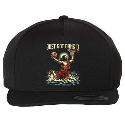 Just Got Dunked Jesus Dunking Baptism Playing Basketball Wool Snapback Cap