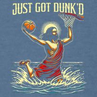 Just Got Dunked Jesus Dunking Baptism Playing Basketball Garment-Dyed Sweatshirt