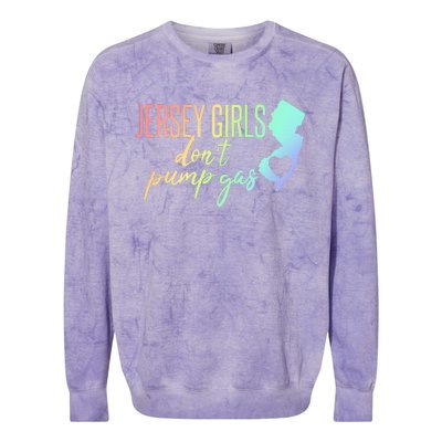 Jersey Girl Dont Pump Gas State Heart Colorblast Crewneck Sweatshirt