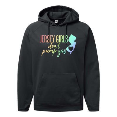 Jersey Girl Dont Pump Gas State Heart Performance Fleece Hoodie