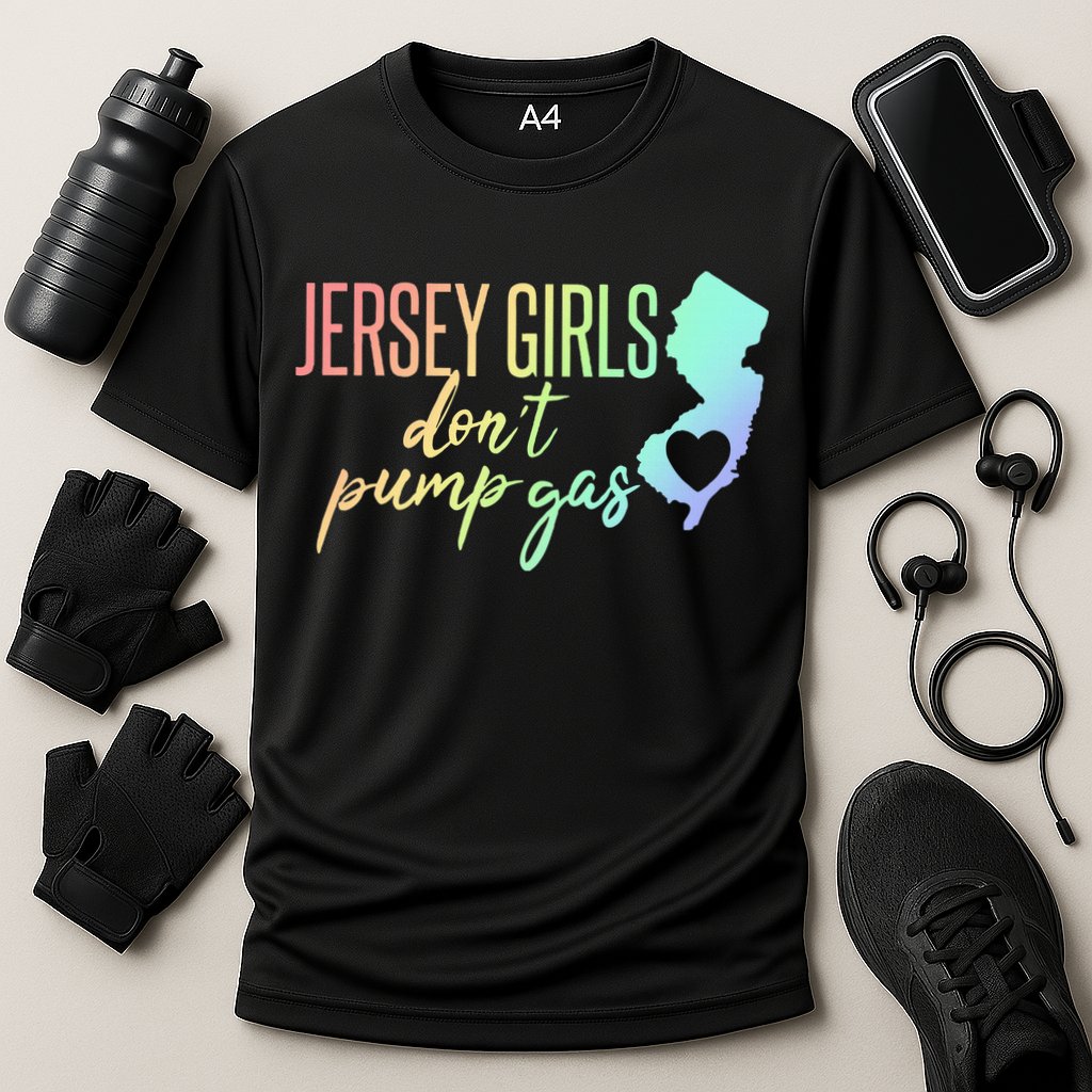 Jersey Girl Dont Pump Gas State Heart Cooling Performance Crew T-Shirt