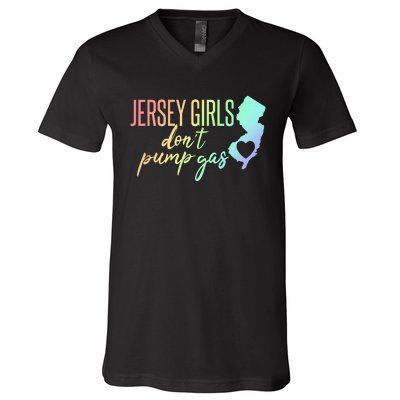 Jersey Girl Dont Pump Gas State Heart V-Neck T-Shirt