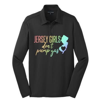 Jersey Girl Dont Pump Gas State Heart Silk Touch Performance Long Sleeve Polo