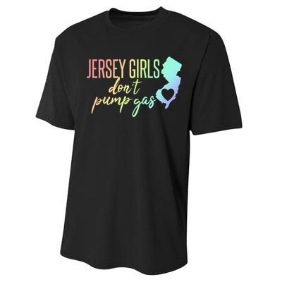 Jersey Girl Dont Pump Gas State Heart Performance Sprint T-Shirt