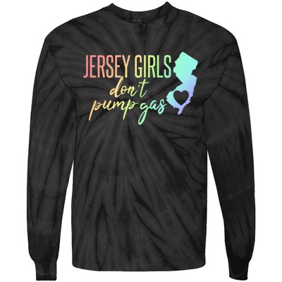 Jersey Girl Dont Pump Gas State Heart Tie-Dye Long Sleeve Shirt