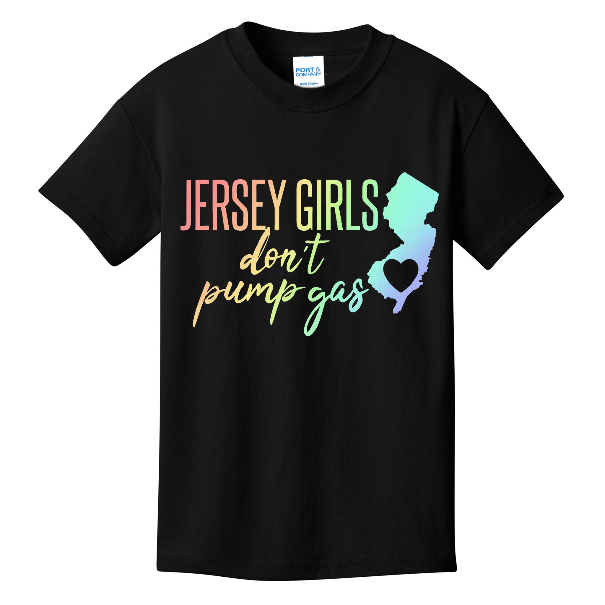 Jersey Girl Dont Pump Gas State Heart Kids T-Shirt