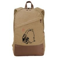 Japanese Grumpy Frog Ukiyoe Anime Japanese Cotton Canvas Backpack