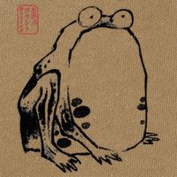 Japanese Grumpy Frog Ukiyoe Anime Japanese Cotton Canvas Backpack