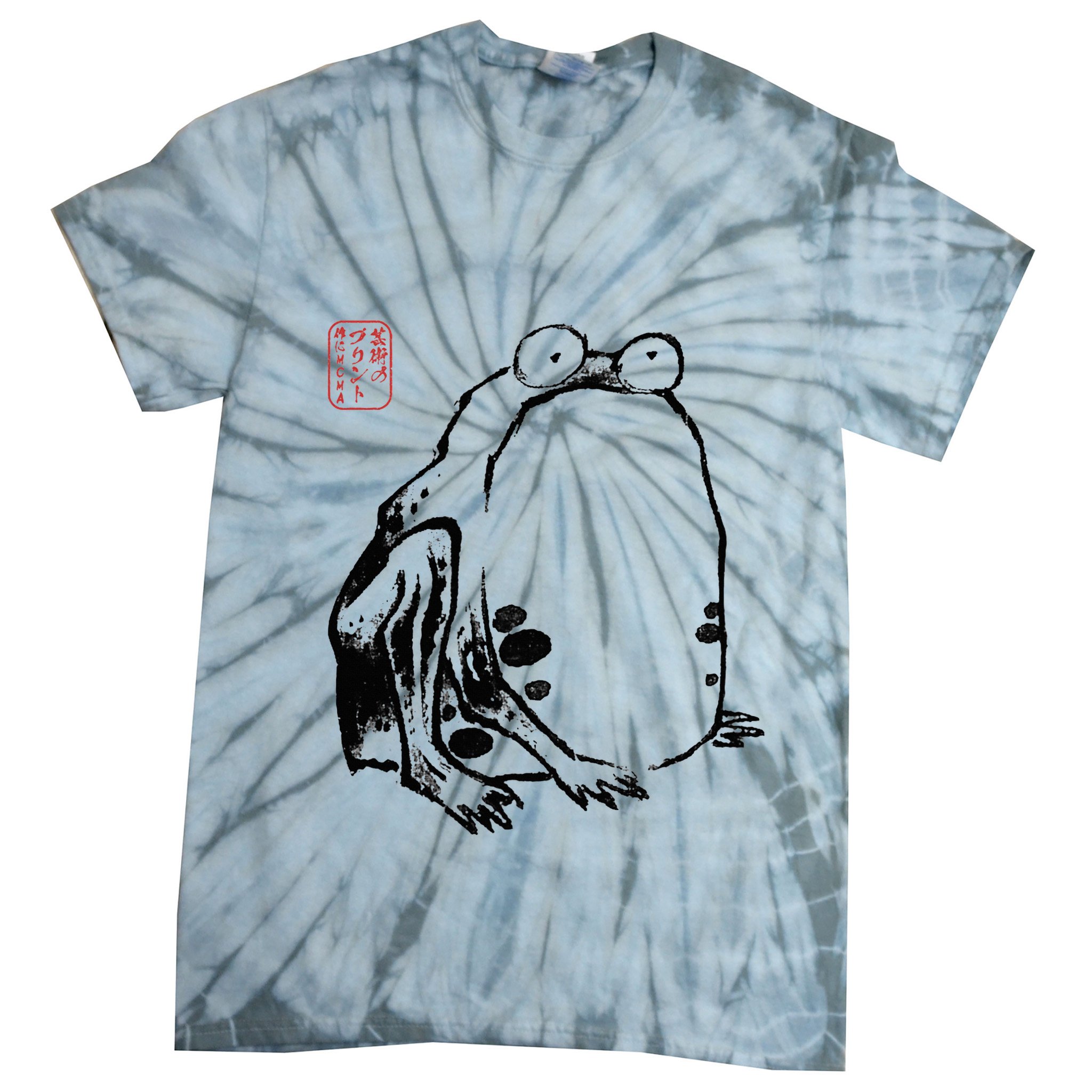 Japanese Grumpy Frog Ukiyoe Anime Japanese Tie-Dye T-Shirt