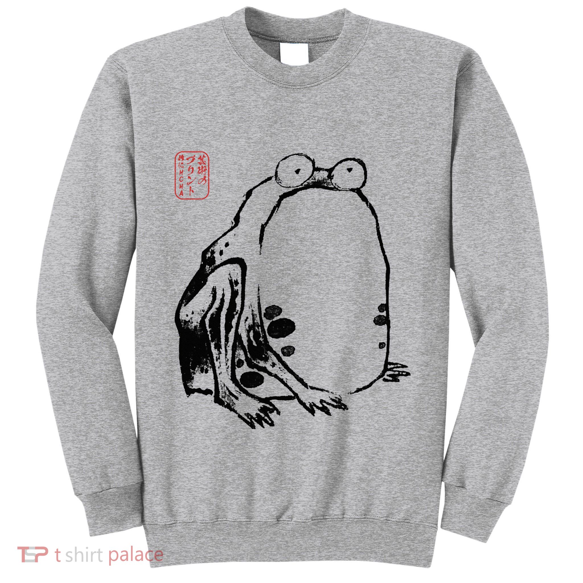 Japanese Grumpy Frog Ukiyoe Anime Japanese Tall Sweatshirt