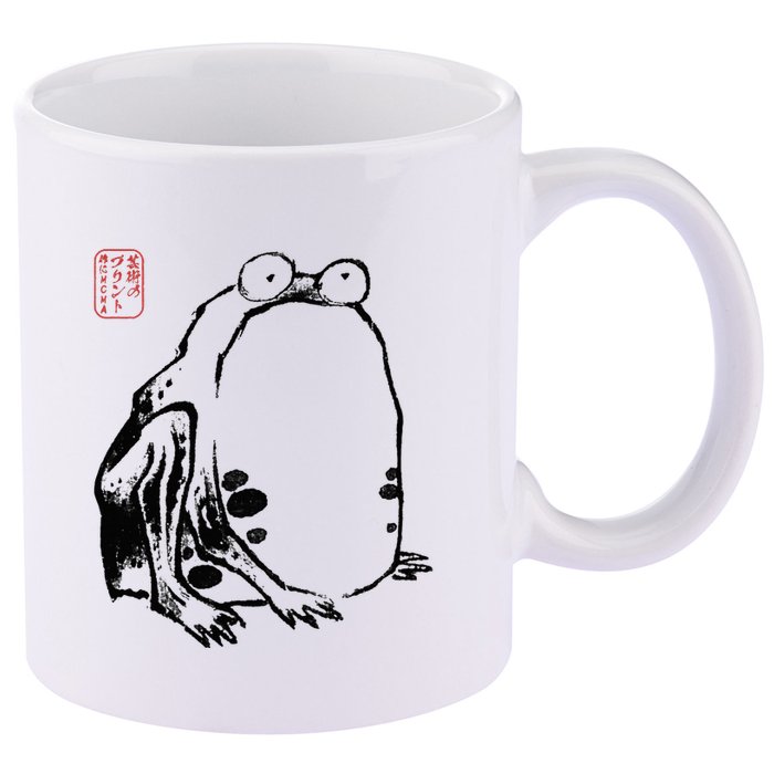 Japanese Grumpy Frog Ukiyoe Anime Japanese 11oz C Handle Ceramic Mug