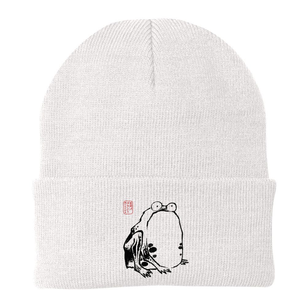 Japanese Grumpy Frog Ukiyoe Anime Japanese Beanie